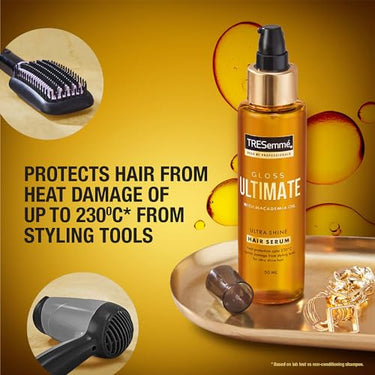 TRESemme Gloss Ultimate Ultra Shine Hair Serum 50ml with Macadamia Oil & Vitamin E, for Super shiny Finish